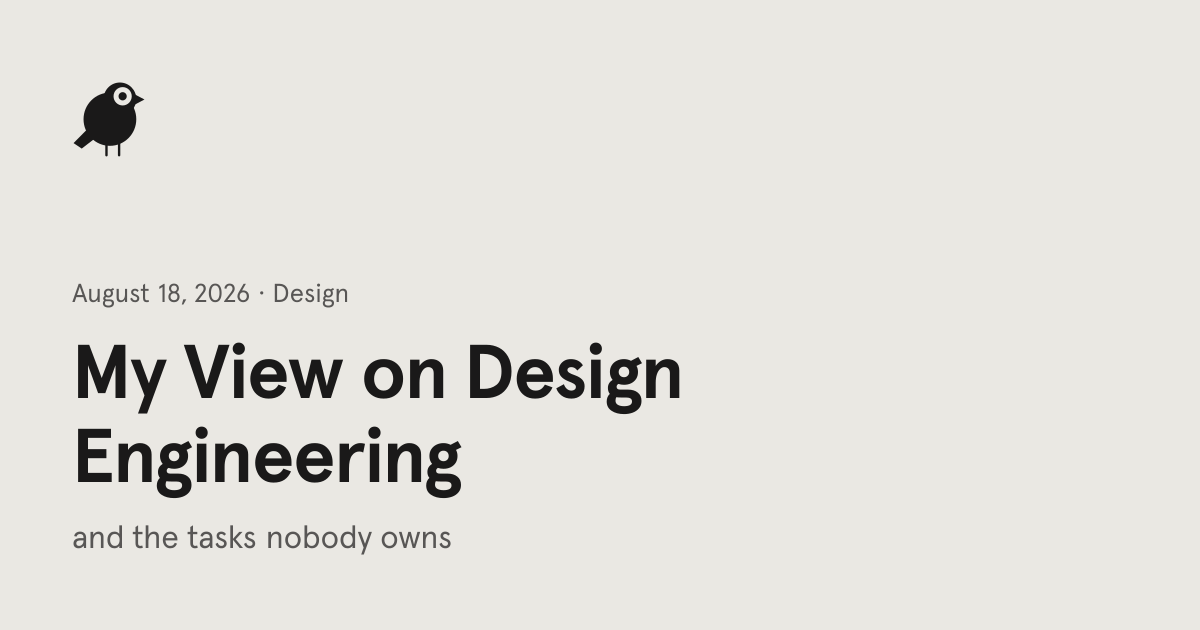 My View on Design Engineering (6 minute read)